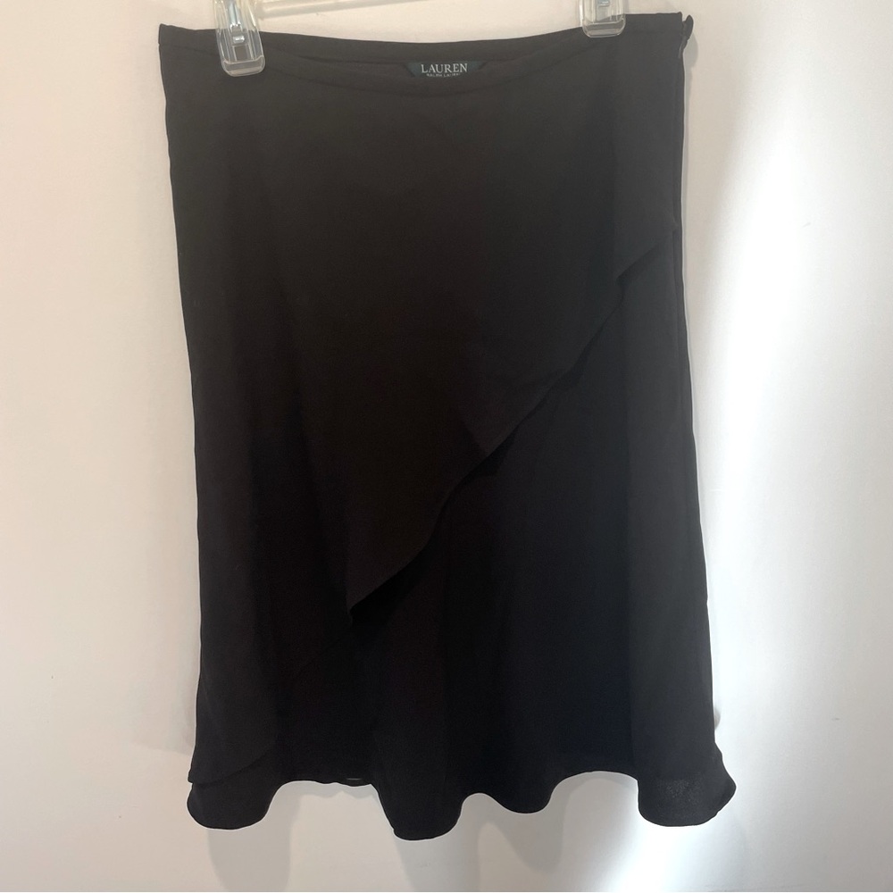 LAUREN by Ralph Lauren black ruffle pencil skirt women’s small
